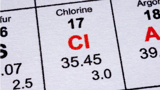 Chlorine in the periodical chart.  Chlorine is used to disinfect water for over 100 years.