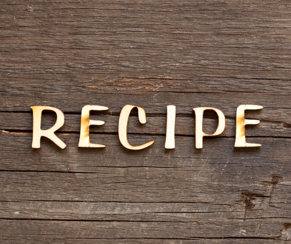 Sign that says recipe